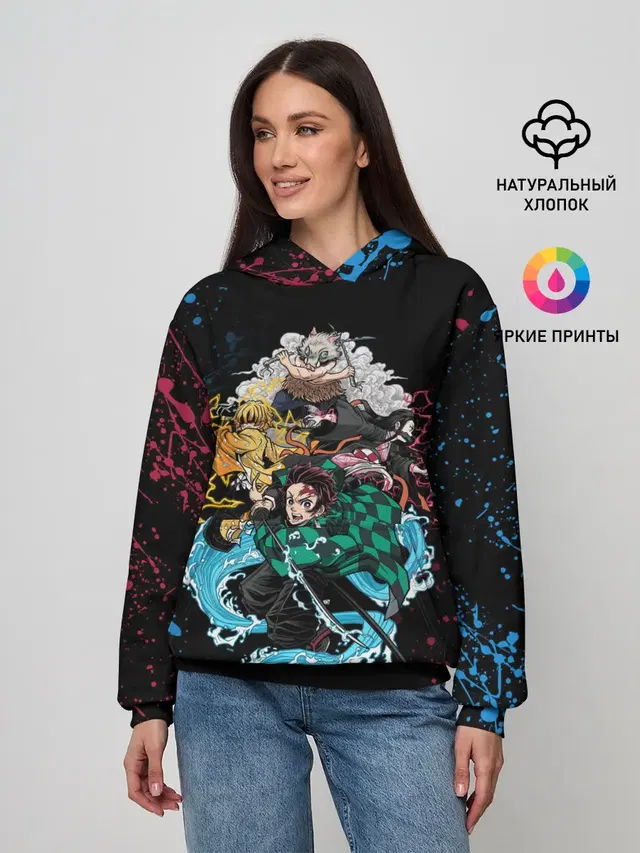 Kimetsu no yaiba красносиние брызги