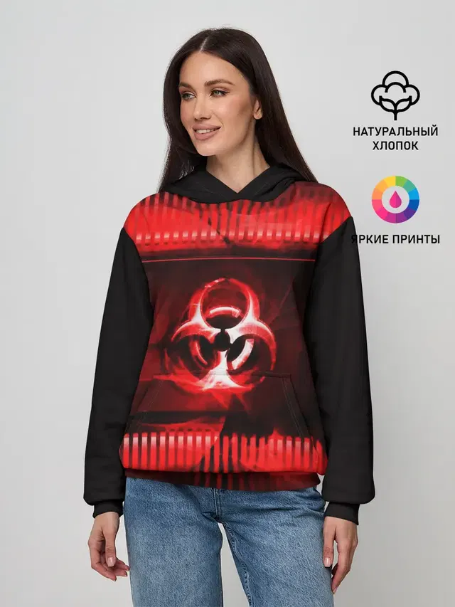 Женское худи с принтом «Biohazard»