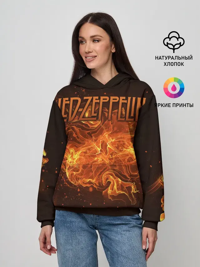 Женское худи с принтом «Led Zeppelin»