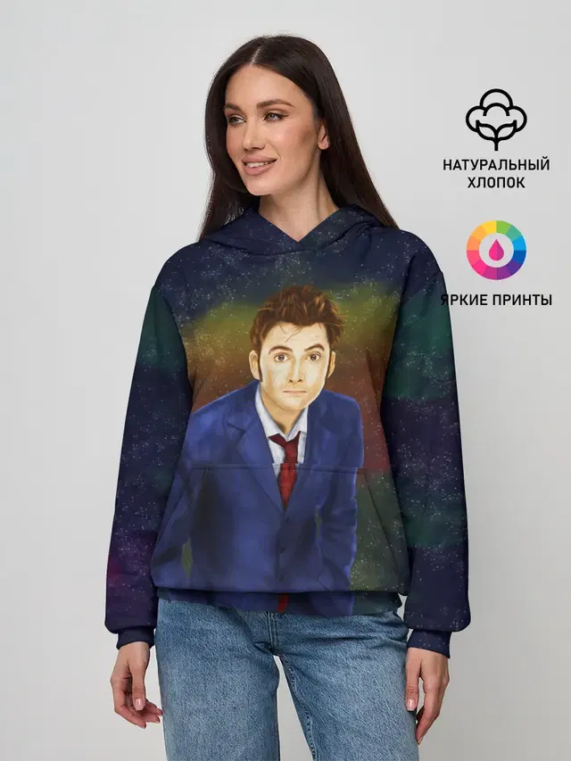 Женское худи с принтом «Tenth Doctor»
