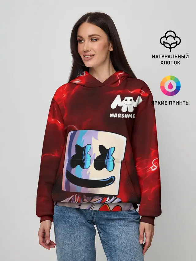 Женское худи с принтом «Marshmello»