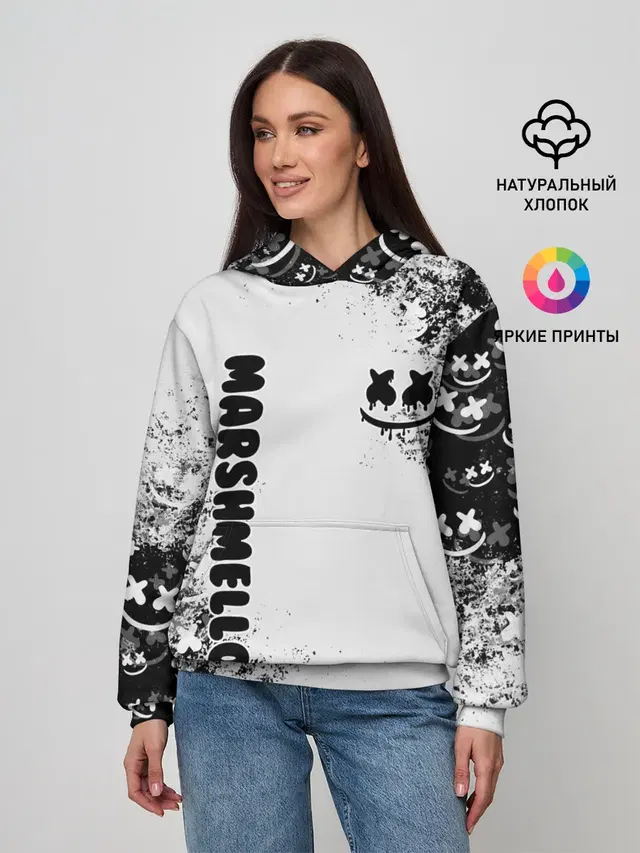 Женское худи с принтом «Marshmello»