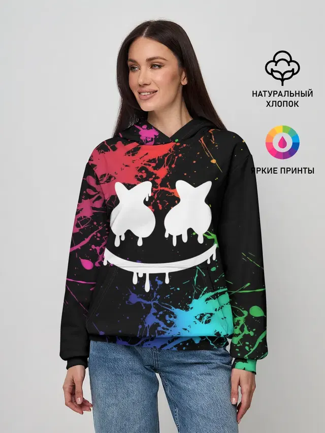 Женское худи с принтом «Marshmello»