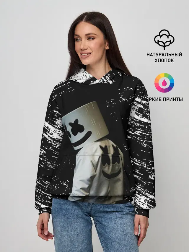 Женское худи с принтом «Marshmello»