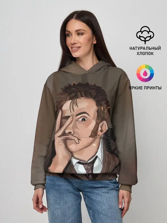 Женское худи с принтом «10Th Doctor WHO»