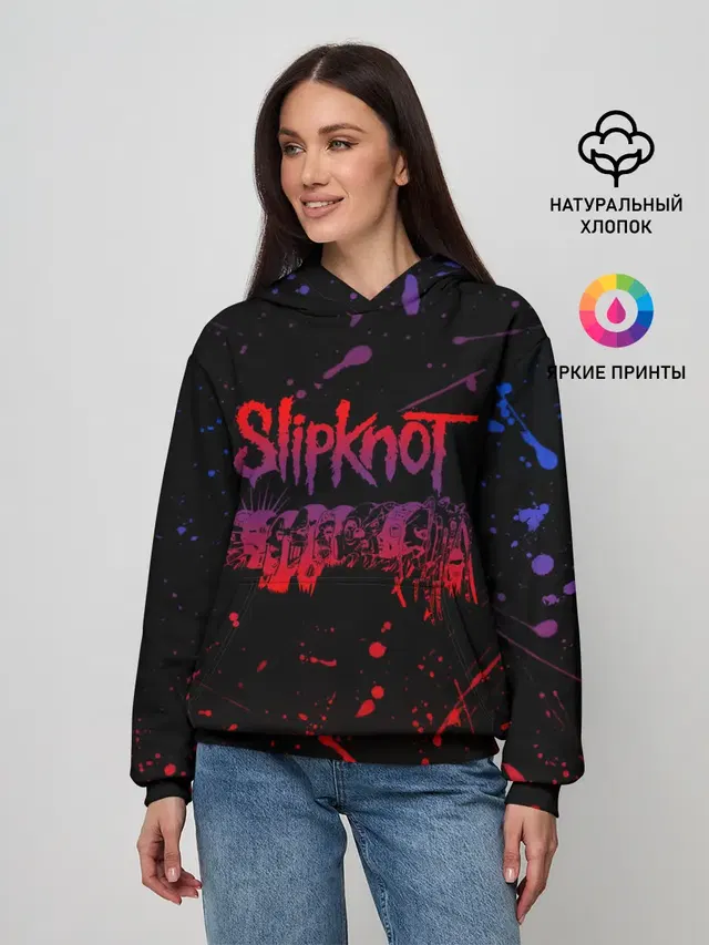Женское худи с принтом «Paint splatter»