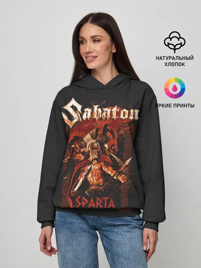 Женское худи с принтом «Sabaton — Sabaton - Sparta»