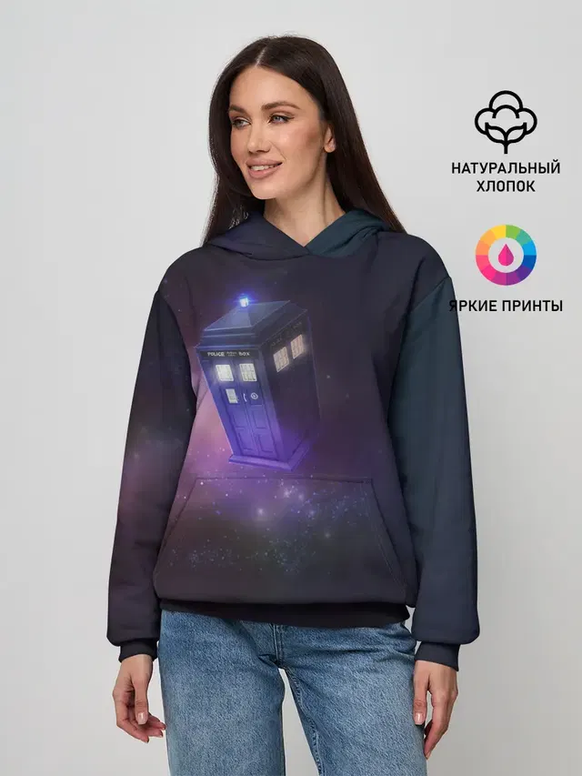 Женское худи с принтом «Tardis»