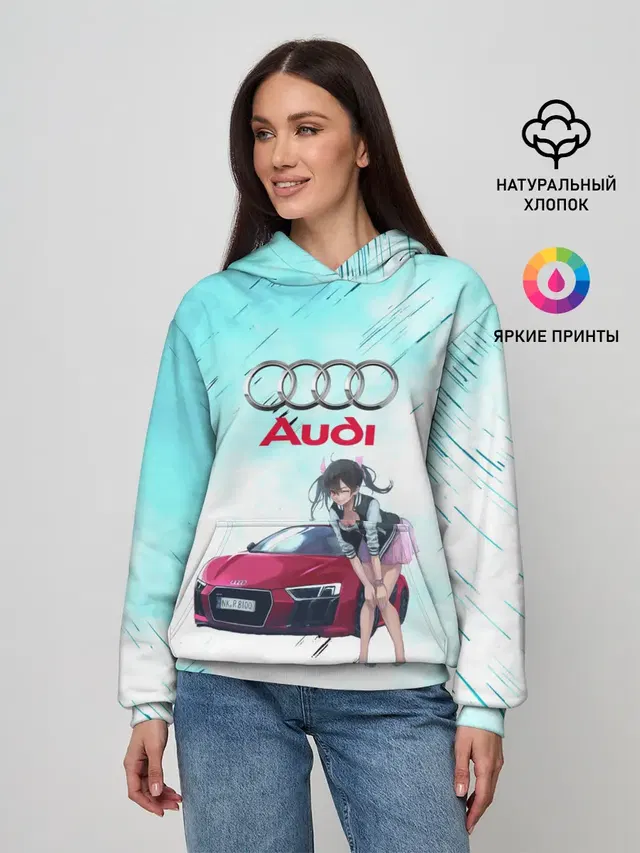 Женское худи с принтом «Audi»