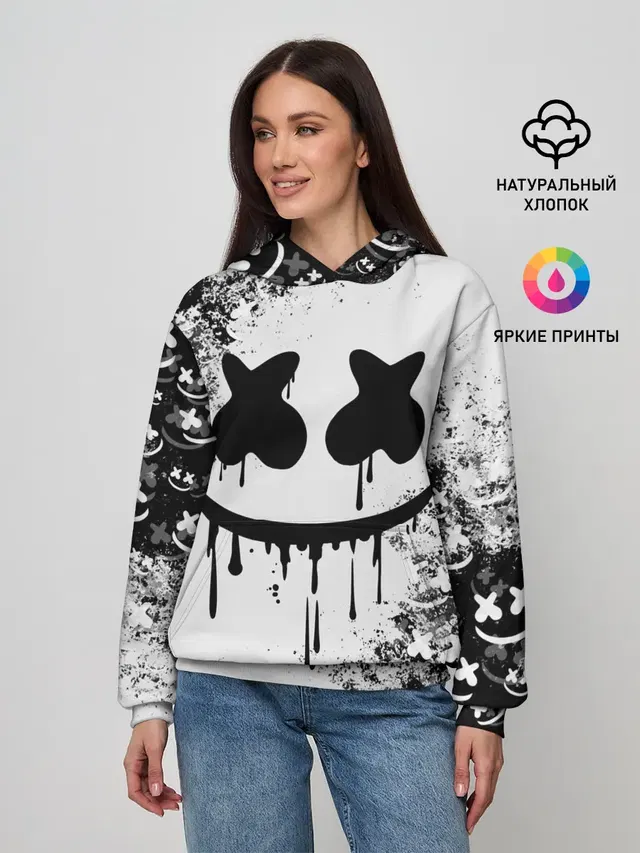 Женское худи с принтом «Marshmello»