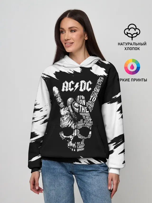 Женское худи с принтом «Rock hand»
