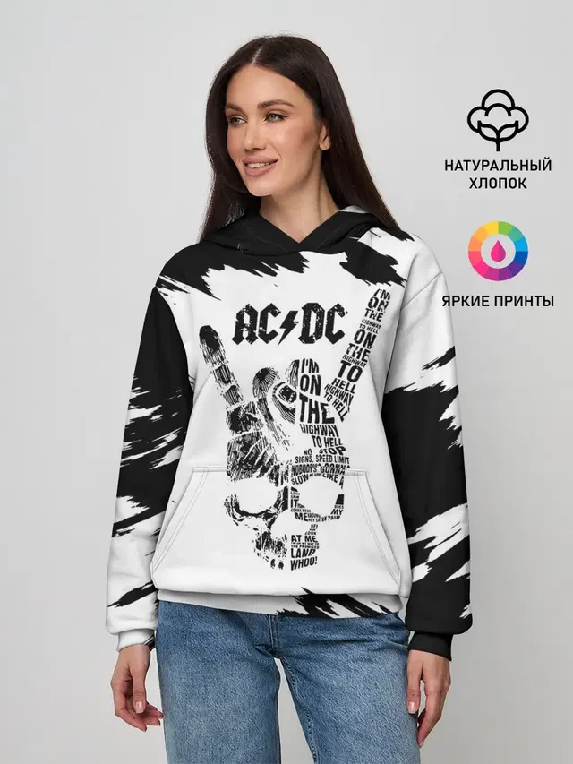 Женское худи с принтом «AC/DC»