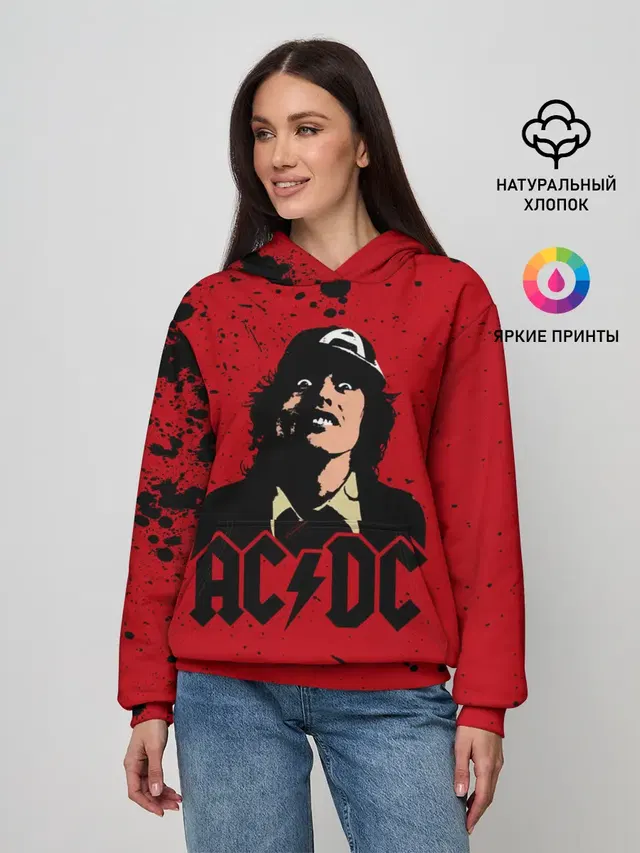 Женское худи с принтом «Angus Young»