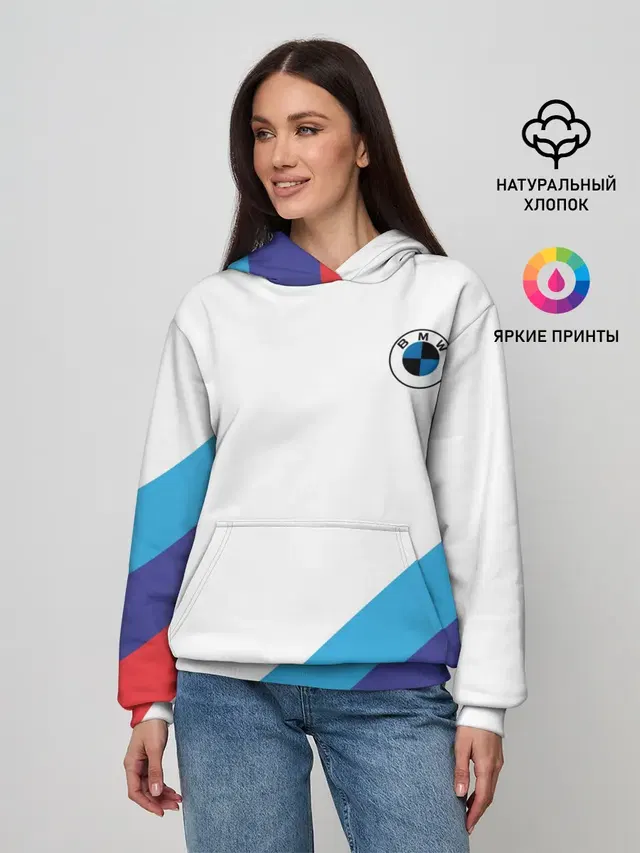 Женское худи с принтом «BMW — BMW NEW LOGO»