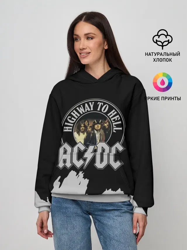 Женское худи с принтом «Highway to Hell album»