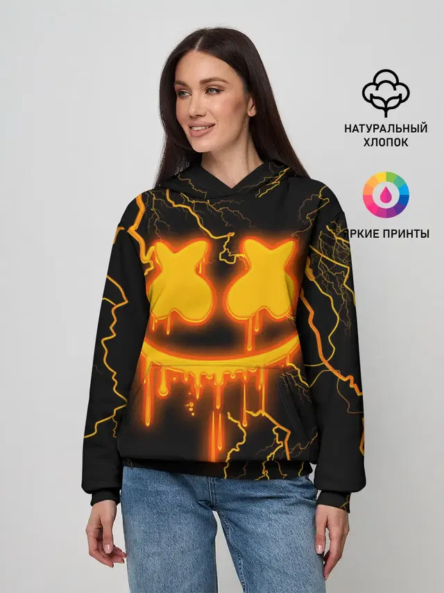 Женское худи с принтом «Marshmello»