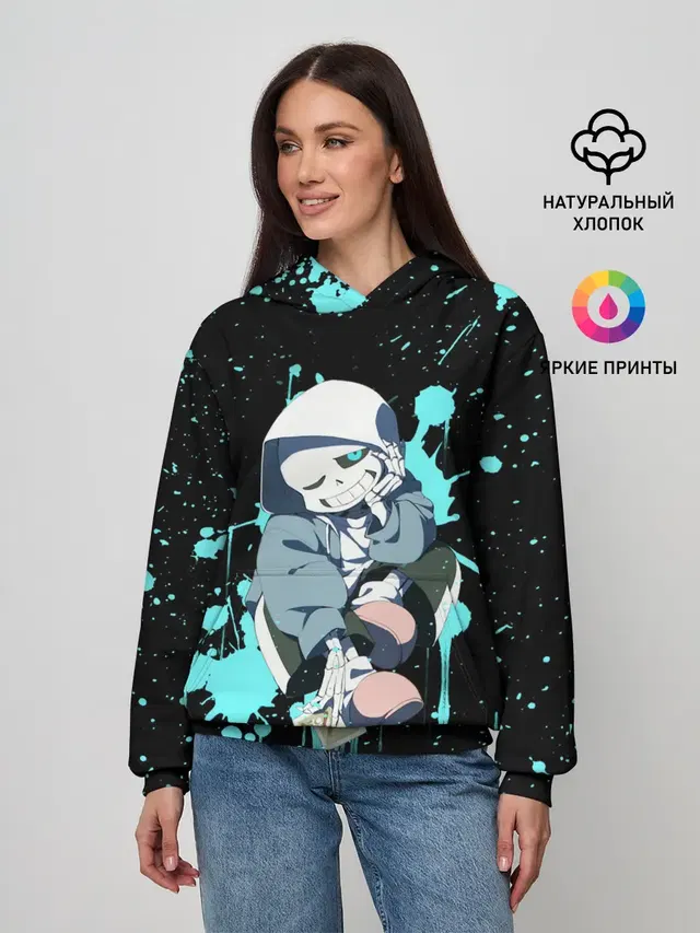 Женское худи с принтом «Paint splatter»