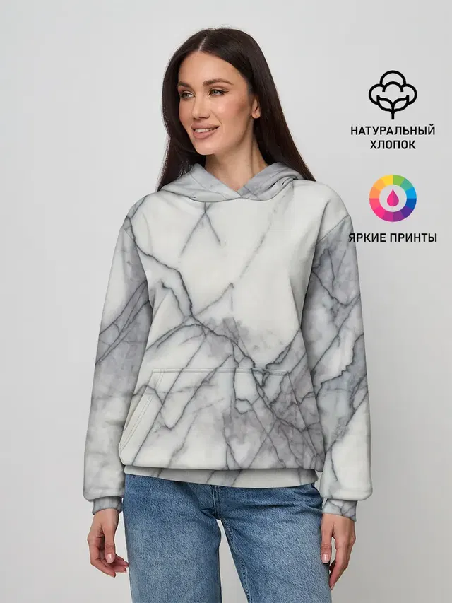 Женское худи с принтом «Marble — Мрамор»