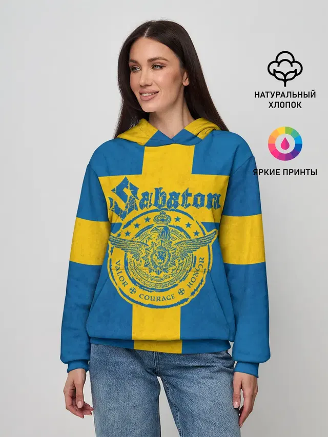 Женское худи с принтом «Swedish flag»