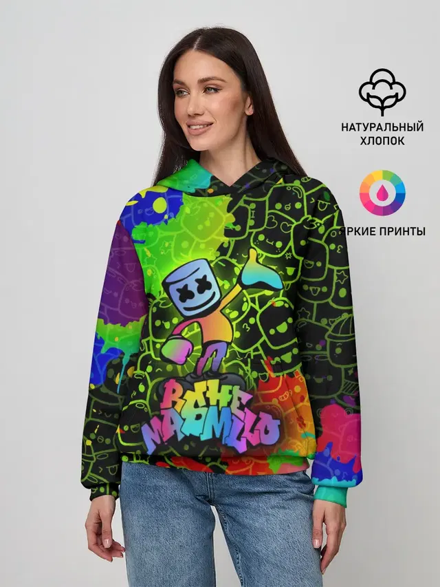 Женское худи с принтом «Marshmello»