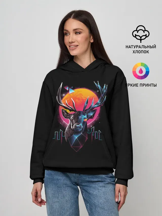 Женское худи с принтом «Популярные — Deer 1»