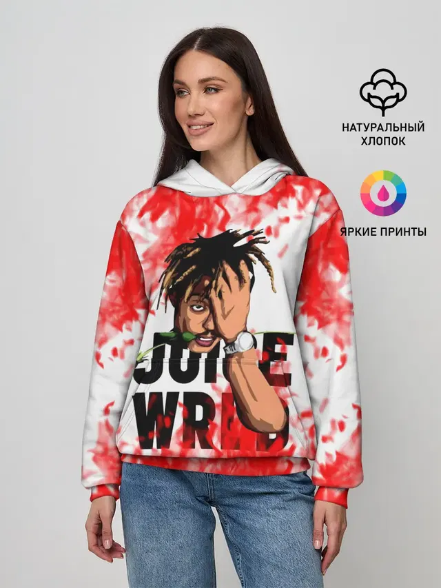 Женское худи с принтом «Eminem — Juice WRLD.»