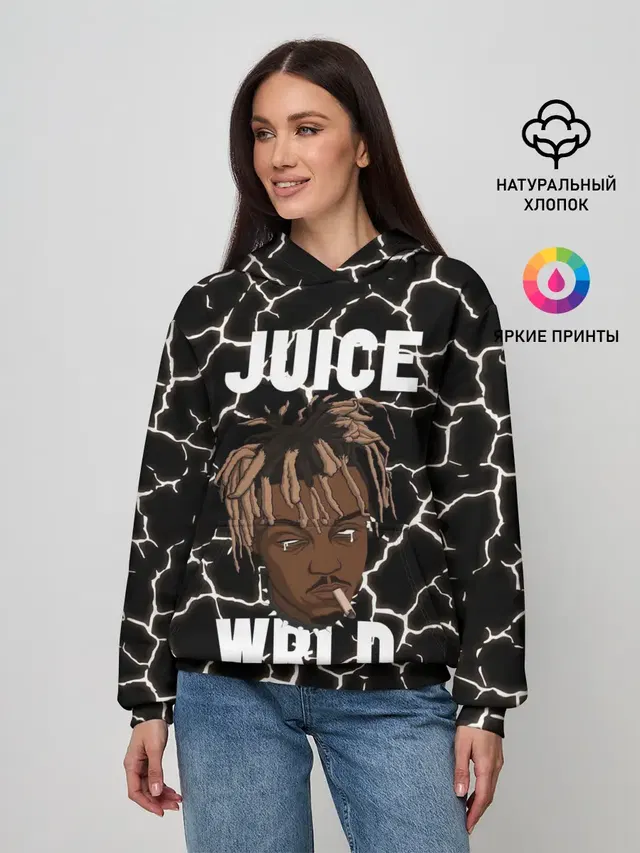 Женское худи с принтом «Eminem — Juice WRLD.»