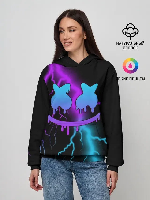 Женское худи с принтом «Marshmello»