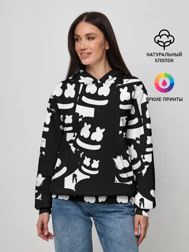 Женское худи с принтом «Marshmello»