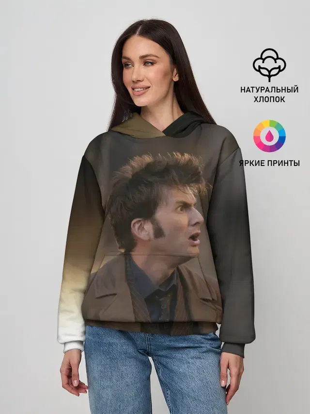 Женское худи с принтом «10th Doctor — 10th DOCTOR WHO»