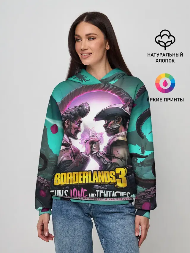 Женское худи с принтом «Borderlands — borderlands 3»