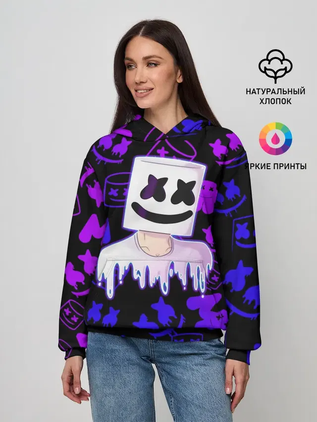 Женское худи с принтом «Marshmello»