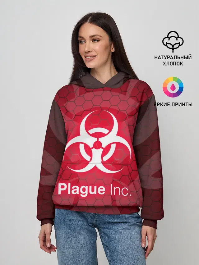 Женское худи с принтом «Разные игры — PLAGUE INC»