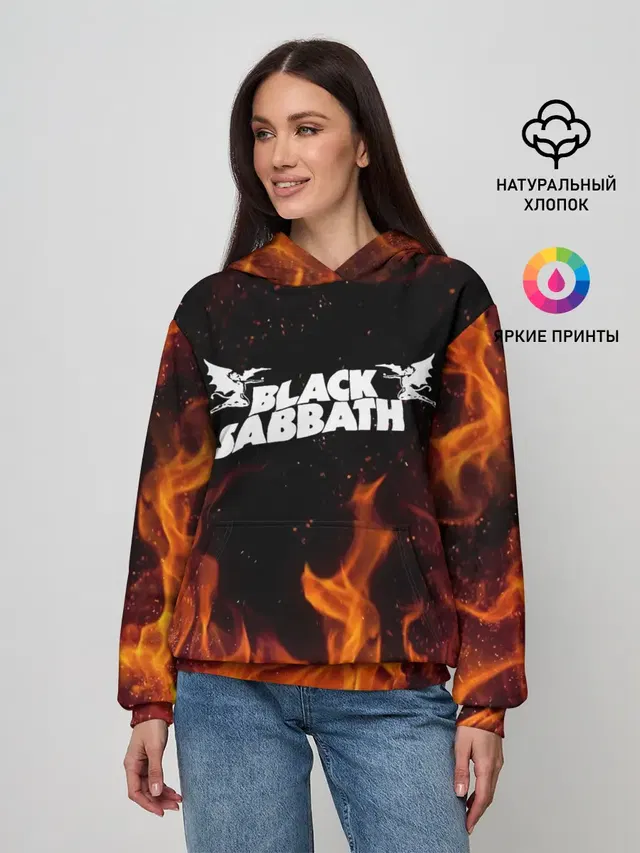 Женское худи с принтом «Black Sabbath»