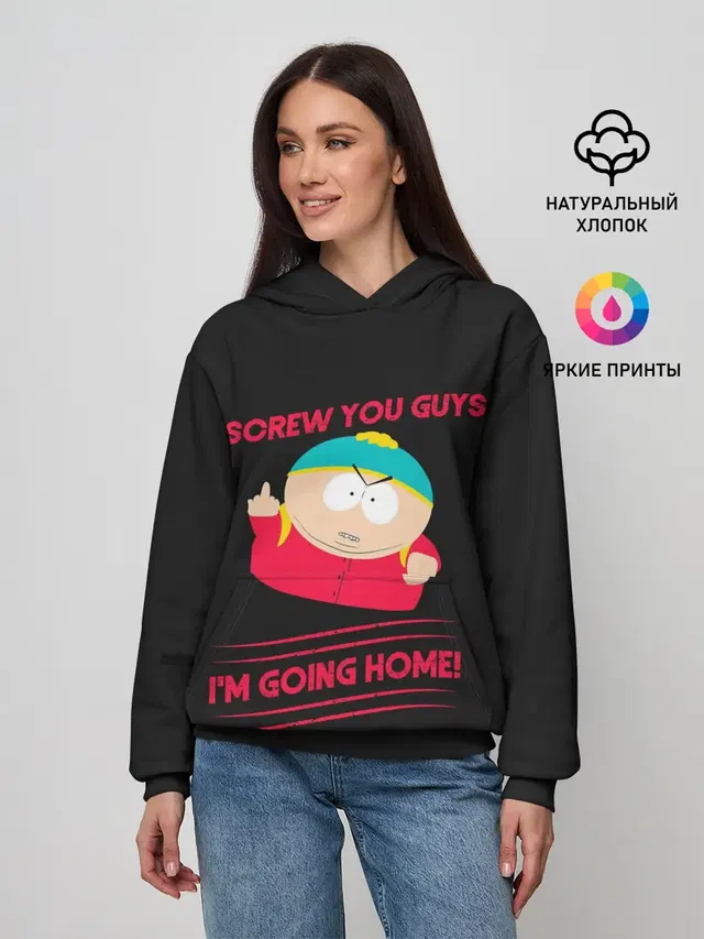 Женское худи с принтом «Разное — Cartman»