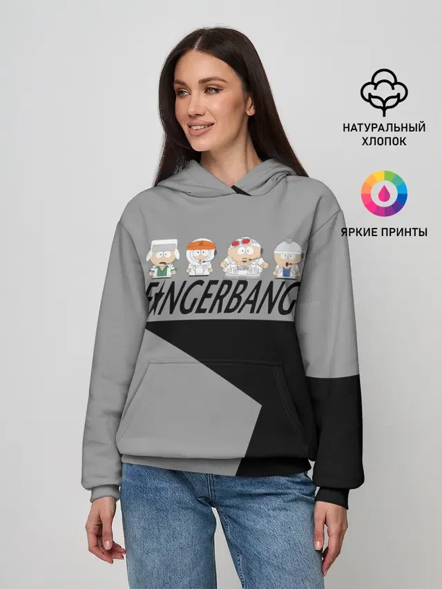Женское худи с принтом «FINGERBANG»