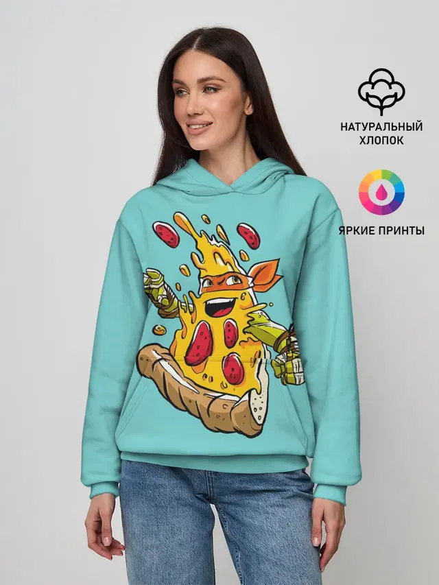 Женское худи с принтом «PIZZA TIME»