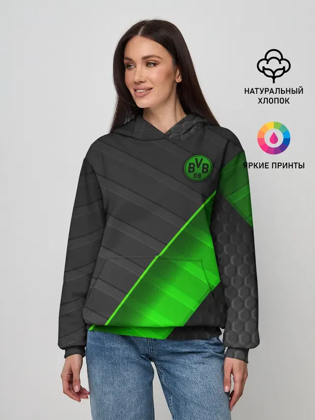 Женское худи с принтом «Abstract Design — FC Borussia»