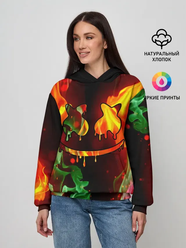 Женское худи с принтом «Marshmello»