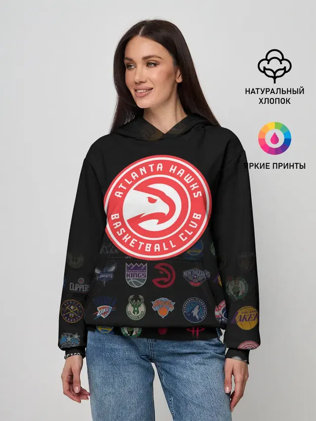 Женское худи с принтом «НБА — Atlanta Hawks»