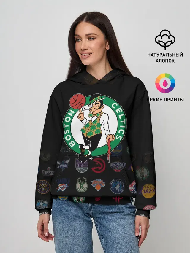 Женское худи с принтом «НБА — Boston Celtics»