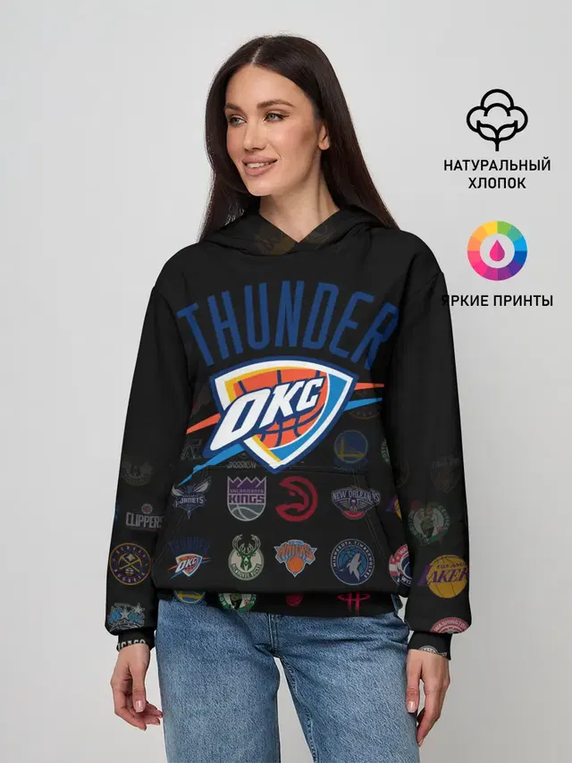 Женское худи с принтом «НБА — Oklahoma City Thunder»
