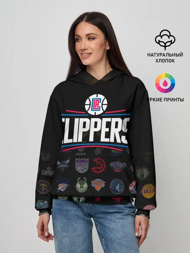 Женское худи с принтом «НБА — Los Angeles Clippers»