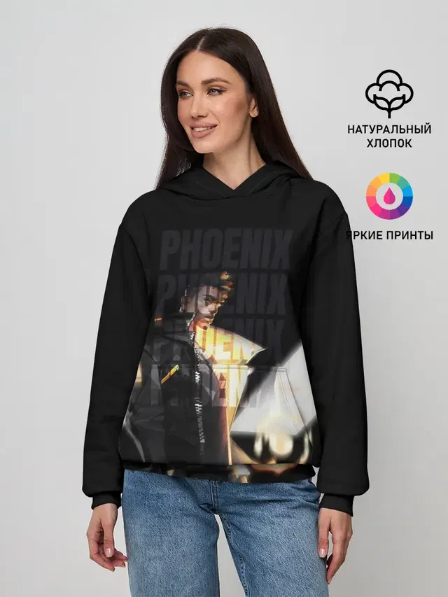 Женское худи с принтом «Phoneix»