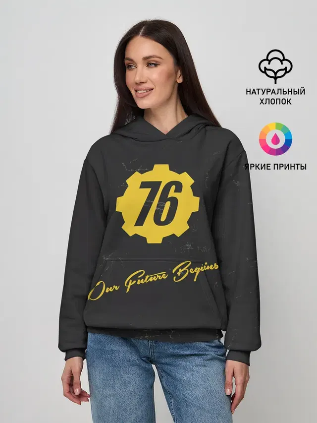 Женское худи с принтом «Our Future Begins — FALLOUT_76.»