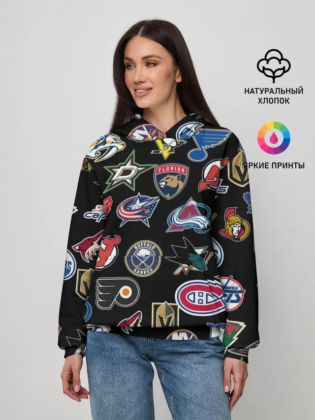 Женское худи с принтом «НБА — NBA PATTERN»