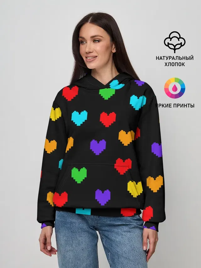 Женское худи с принтом «Undertale Heart»