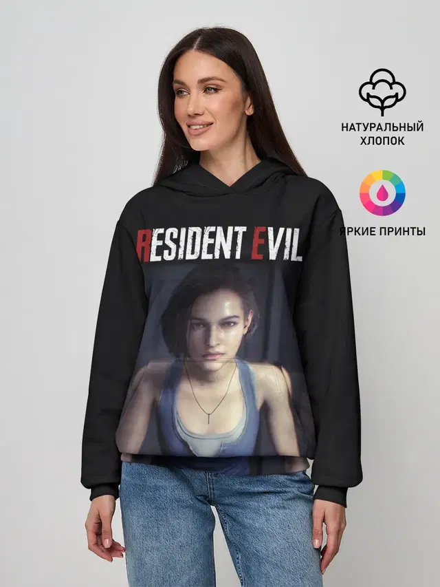Женское худи с принтом «Резидент Ивил — Jill Valentine»