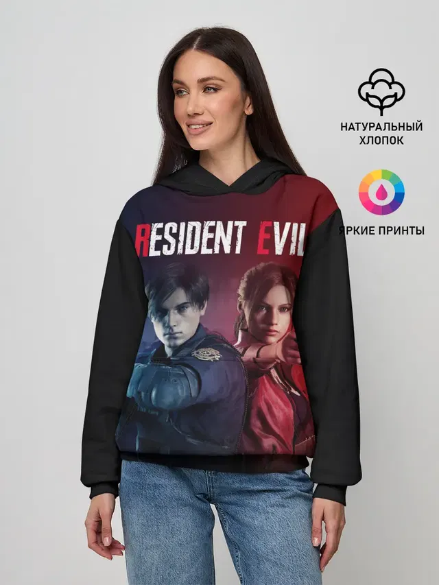 Женское худи с принтом «Leon Kennedy — Resident Evil 2»