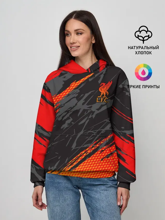 Женское худи с принтом «Abstract design — Liverpool F.C.»